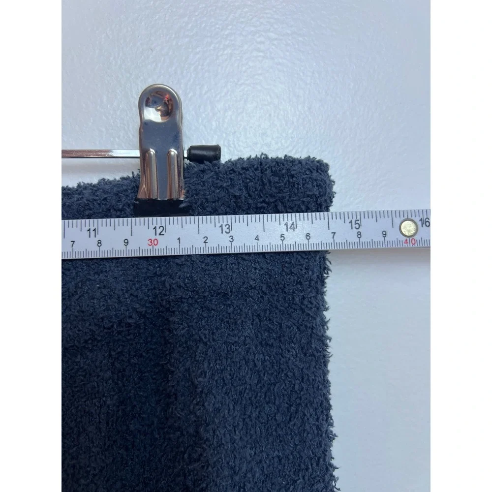 Fuzzy Knit Wide Leg Lounge Pants Navy Blue Drawstring M Teddy Knit Hyge‎ Lounge